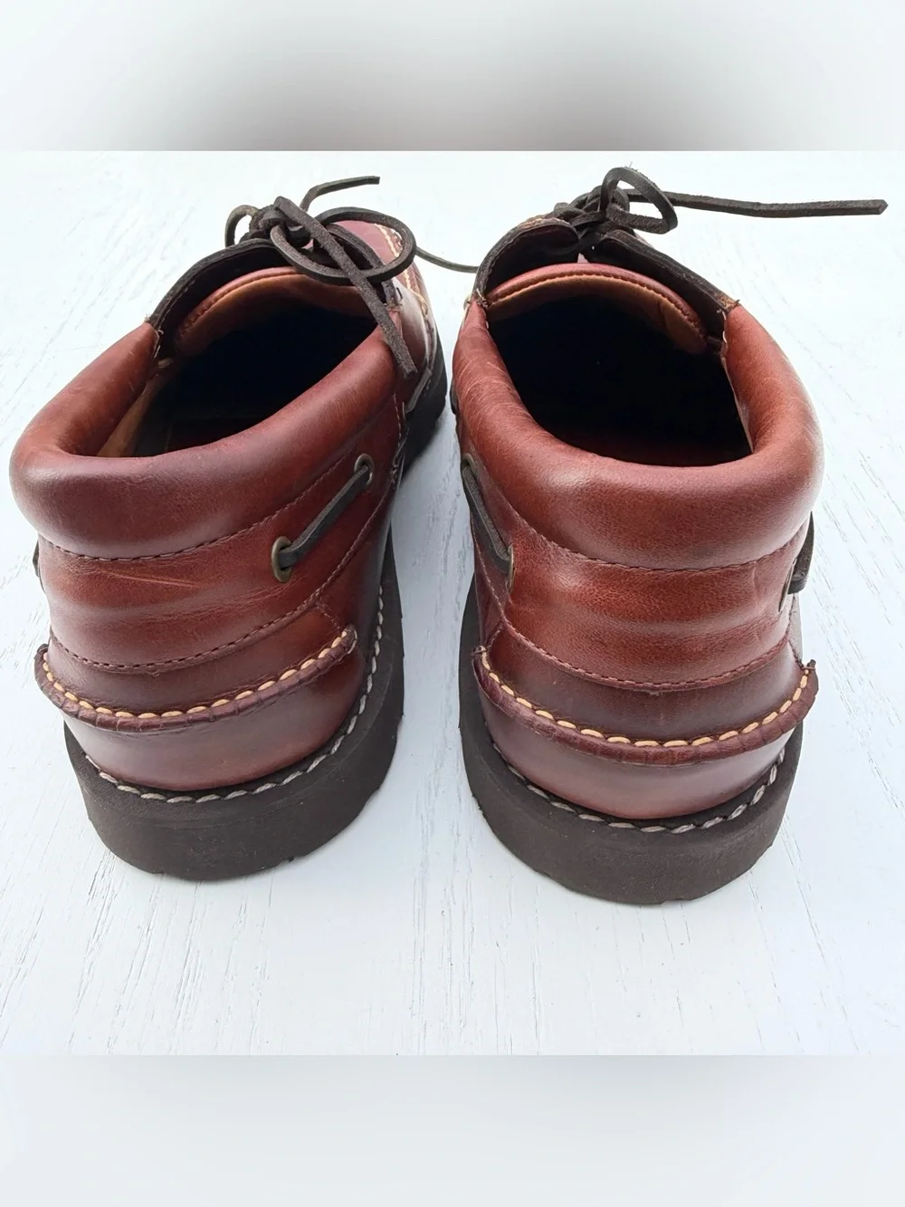 L.L Bean Boat Shoes Men's 12 D Campsides Docksides Leather Brown